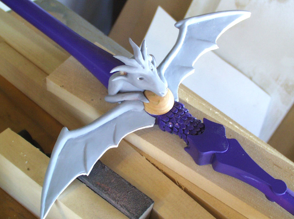  A test fit of the cast resin dragon hilt 