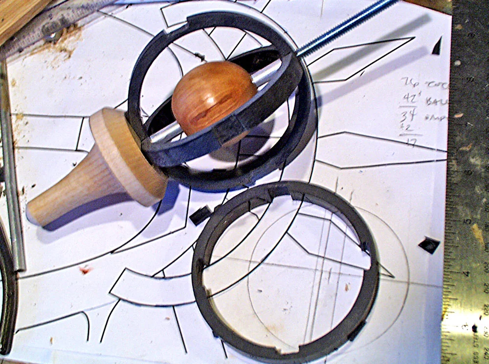 I cut slots for the rings in the base cone.