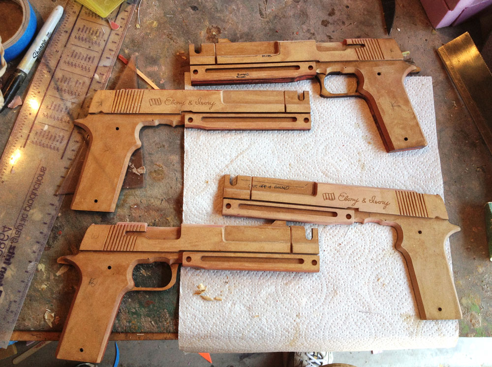  With the body halves assembled and modified, I could seal them with shellac. 