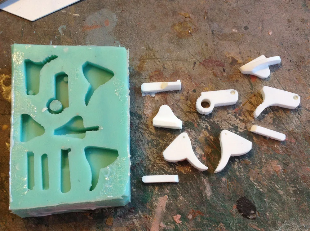 A simple dump mold gives me plastic copies of all my parts.