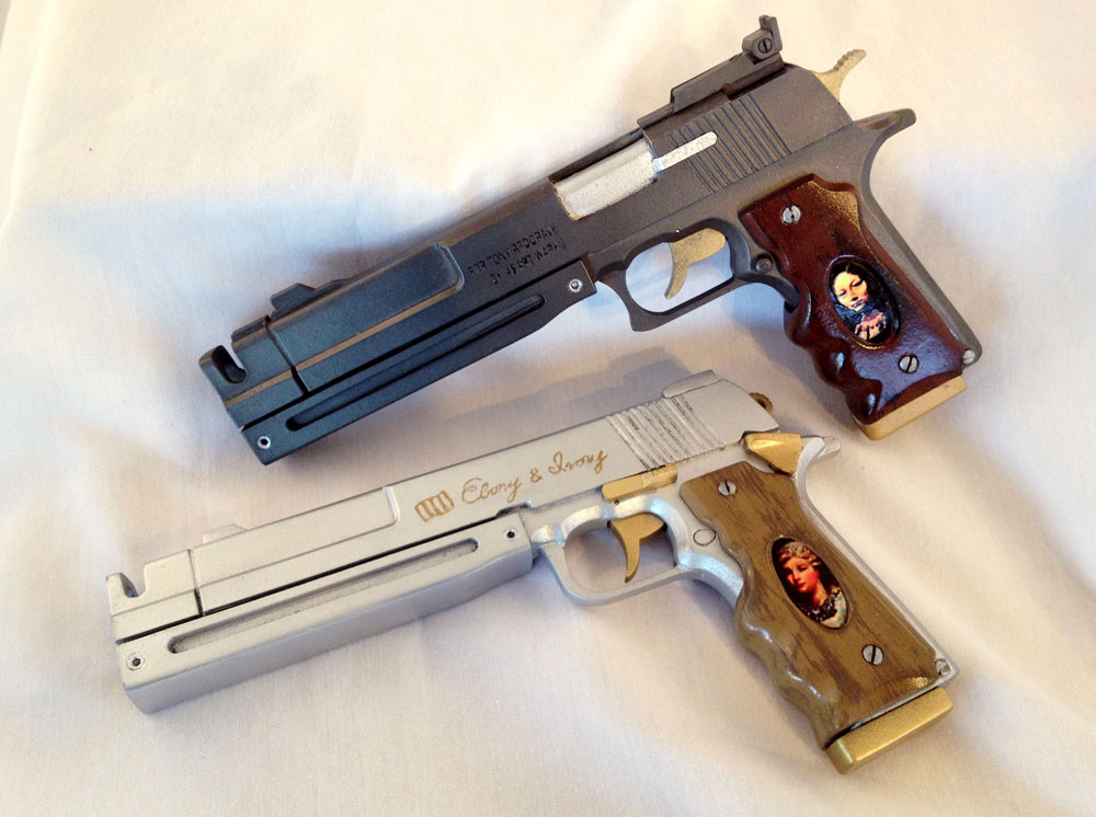 Ebony And Ivory Pistols Blind Squirrel Props.
