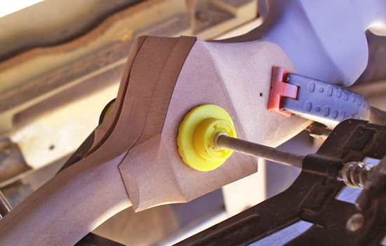 I glued on 1/2″ MDF pieces to support the guard.