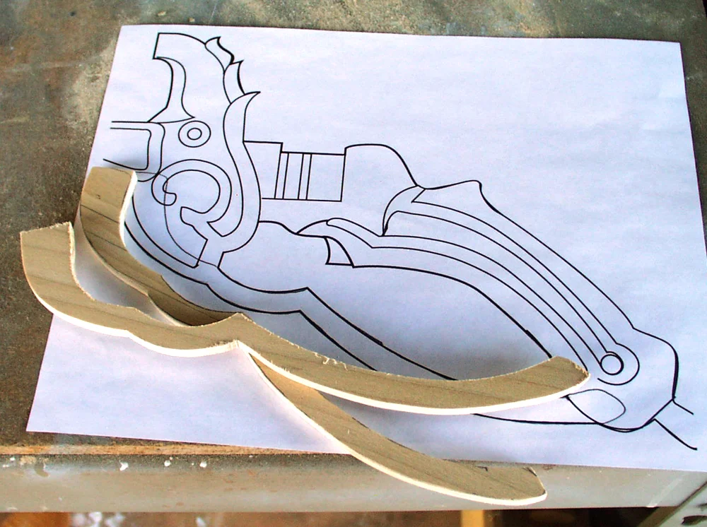 The guard pieces were cut from 1/4″ poplar.