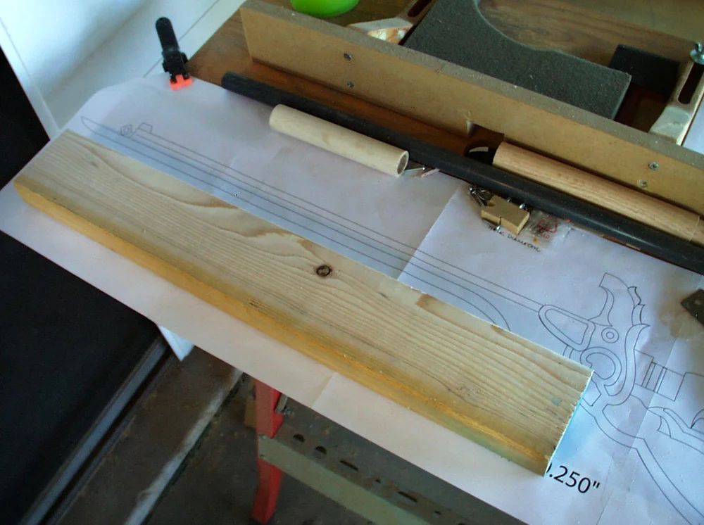 The barrel was cut from a plain ol’ pine 2×4.