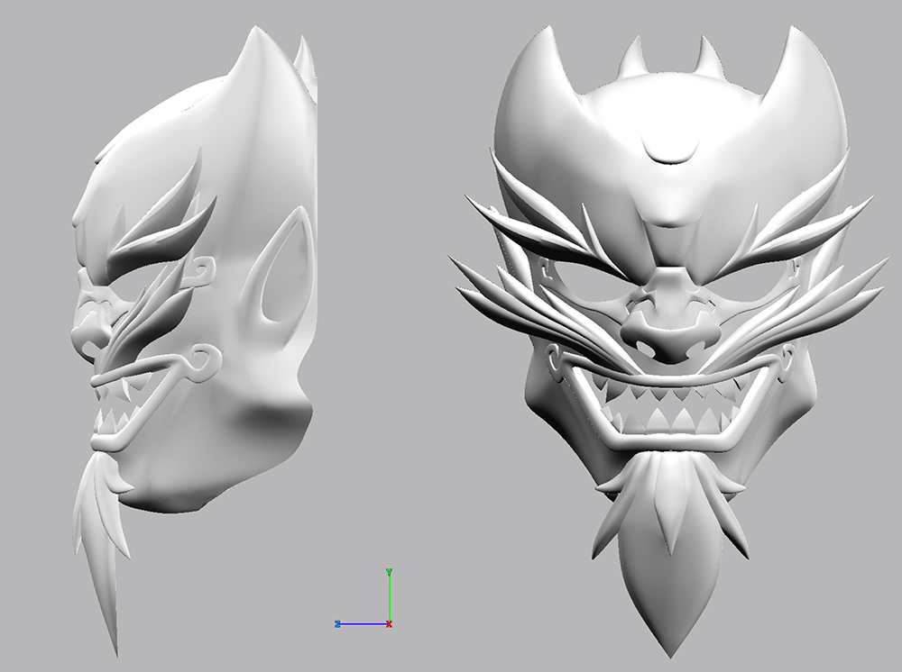 I pulled the plans into Strata3D and modeled the mask.