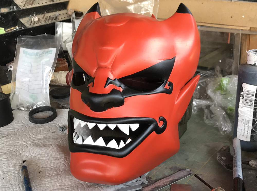  The black areas and teeth painted. 