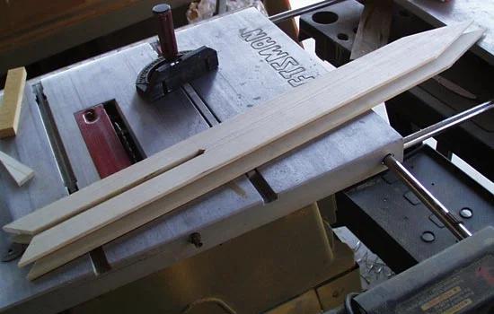 I cut the outer layer of the blade from two more pieces of poplar, including the inner slot.