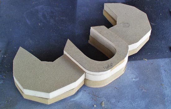 The cross guard was cut from several thicknesses of MDF. 