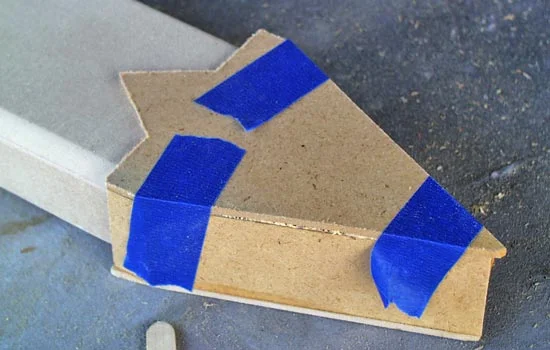 The tip of the scabbard was made from 1/8 MDF glued in place.