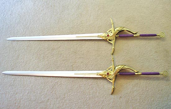  The final assembled swords. They are REALLY long (59″)! 