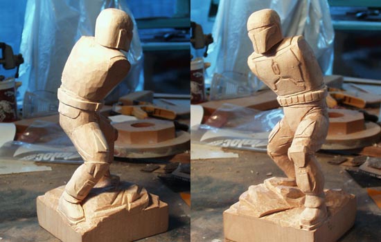  All details filled in and sanded. You can see the new foot position here. I think it actually makes the figure a bit more dynamic. 