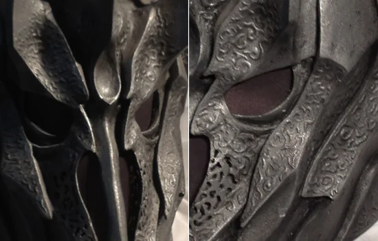Detail shots of the face.