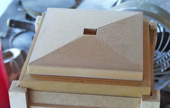 I cut the roof out of 1/2″ MDF on the table saw.