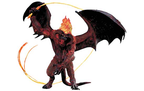  Last year NECA Toys came out with a fantastic Balrog (from Lord Of The Rings) that I couldn’t resist. He stands 24″ tall and has a wings span of 42″! Unfortunately he is so top heavy, within a few days his legs would bend and he would fall over. The