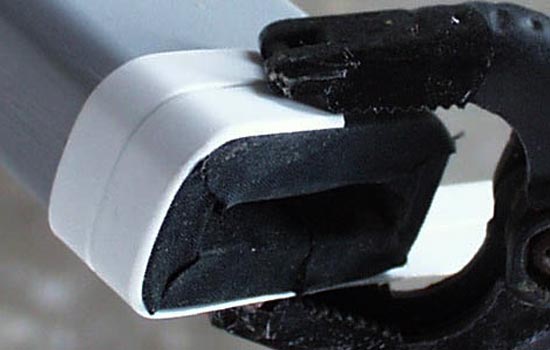 I used two bands of .040 styrene to make the collar of the scabbard.