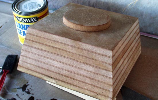  I used the same MDF method to build a sturdy base for the hand. 