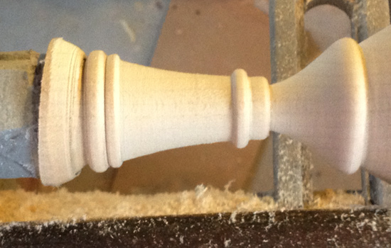  I lathed the mouthpiece from a block of basswood. 