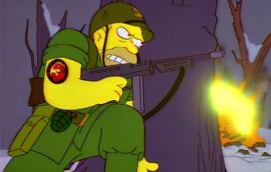  The episode features a great flashback showing a young Abe Simpson fighting the Germans in the closing days of WWII. 