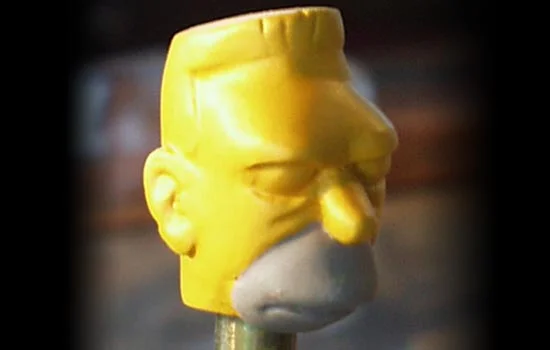 The painted head.