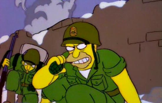 For the playset for my WWII Simpsons figures, I chose the snow covered ruins featured in the flashback.