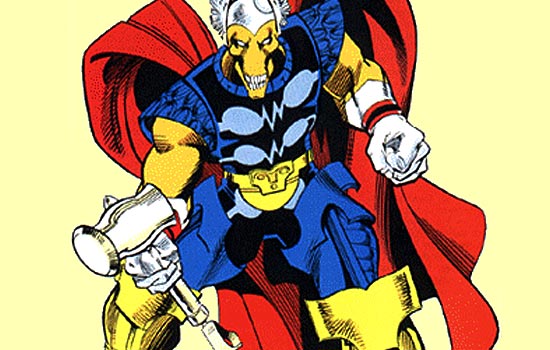 This hammer was designed By Walt Simonson in his brilliant run on the Thor comic book in the late 80s.