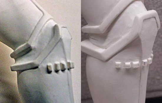 I used an Xacto knife to sharpen edges, re-shape armor plates and cut under the armor where appropriate.