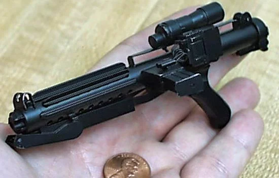 Here is the final assembled gun. I also used a little silver paint to simulate wear. I kept it pretty minimal as I figure a Stormtrooper with a cushy assignment like the Death Star probably has pretty new gear and probably doesn’t see a lot of action (Besides smugglers and Wookiees running loose…)