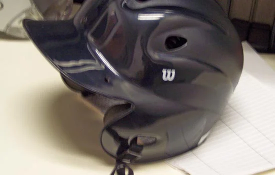 I started with a basic batting helmet. I found one that was a bit small on my enormous melon so that when the final helmet is complete I wouldn’t look like a bobble-head. I tore out all the padding so I could add it later once I saw how the final helmet fit.