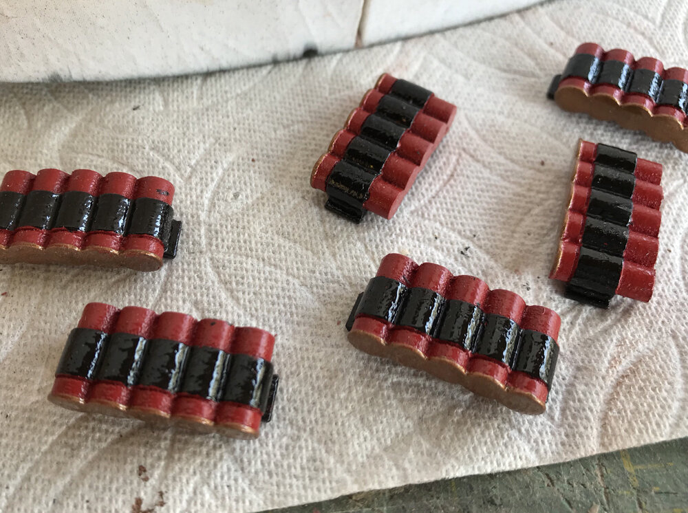  Painted shotgun shells. 