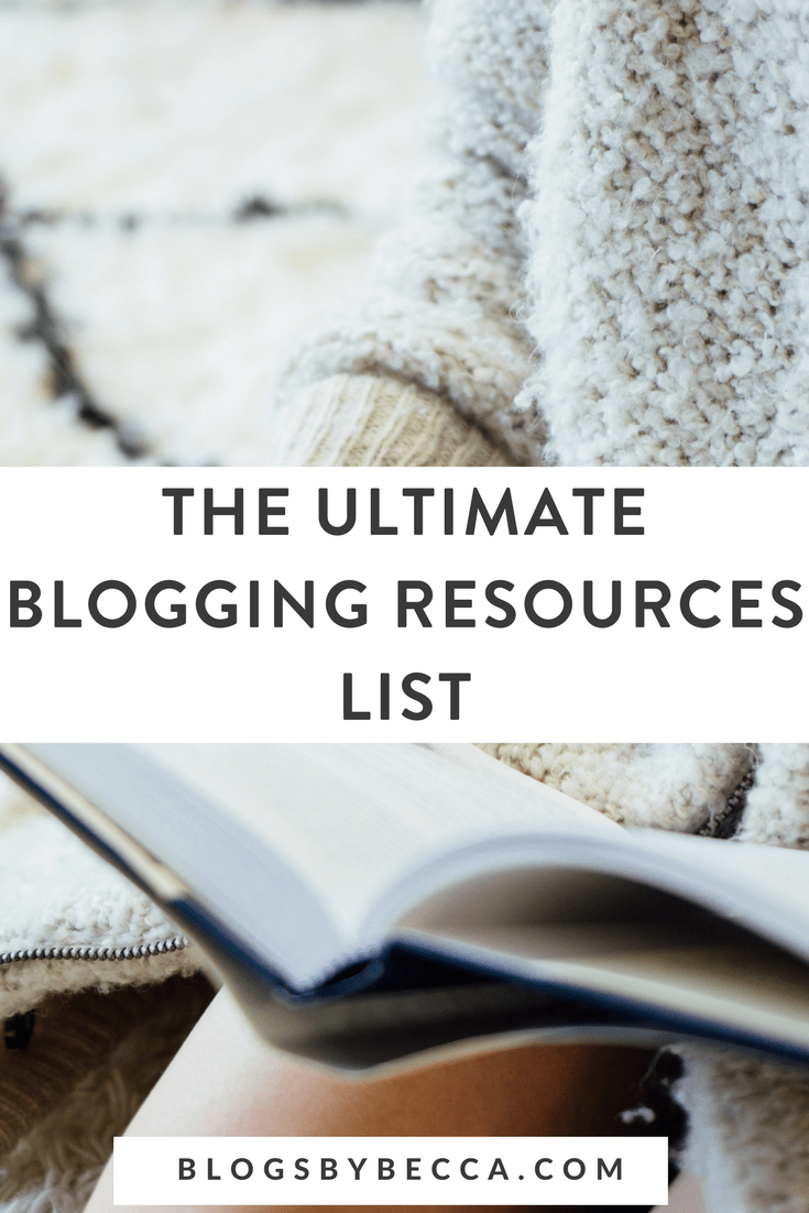 The Ultimate Blogging Resources List! Click through to get resources for blogging and social media! #blogging, #blogger, #blog, #blogtips, #socialmedia, #socialmediamarketing, #socialmediatips