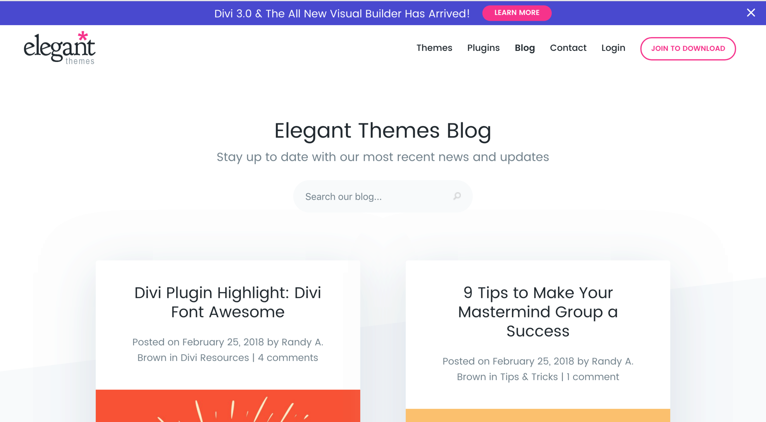 Divi blog