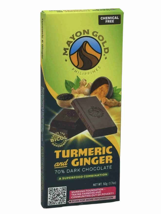 Mayon Gold Turmeric & Ginger 70%  Dark Chocolate