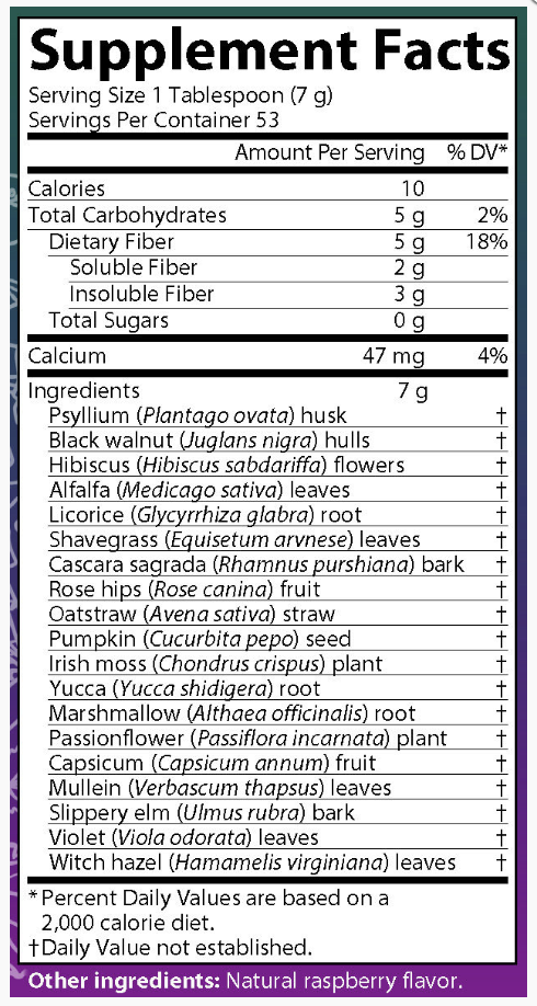 Aim Herbal Blend supplement facts Wellbeing Vibes.png