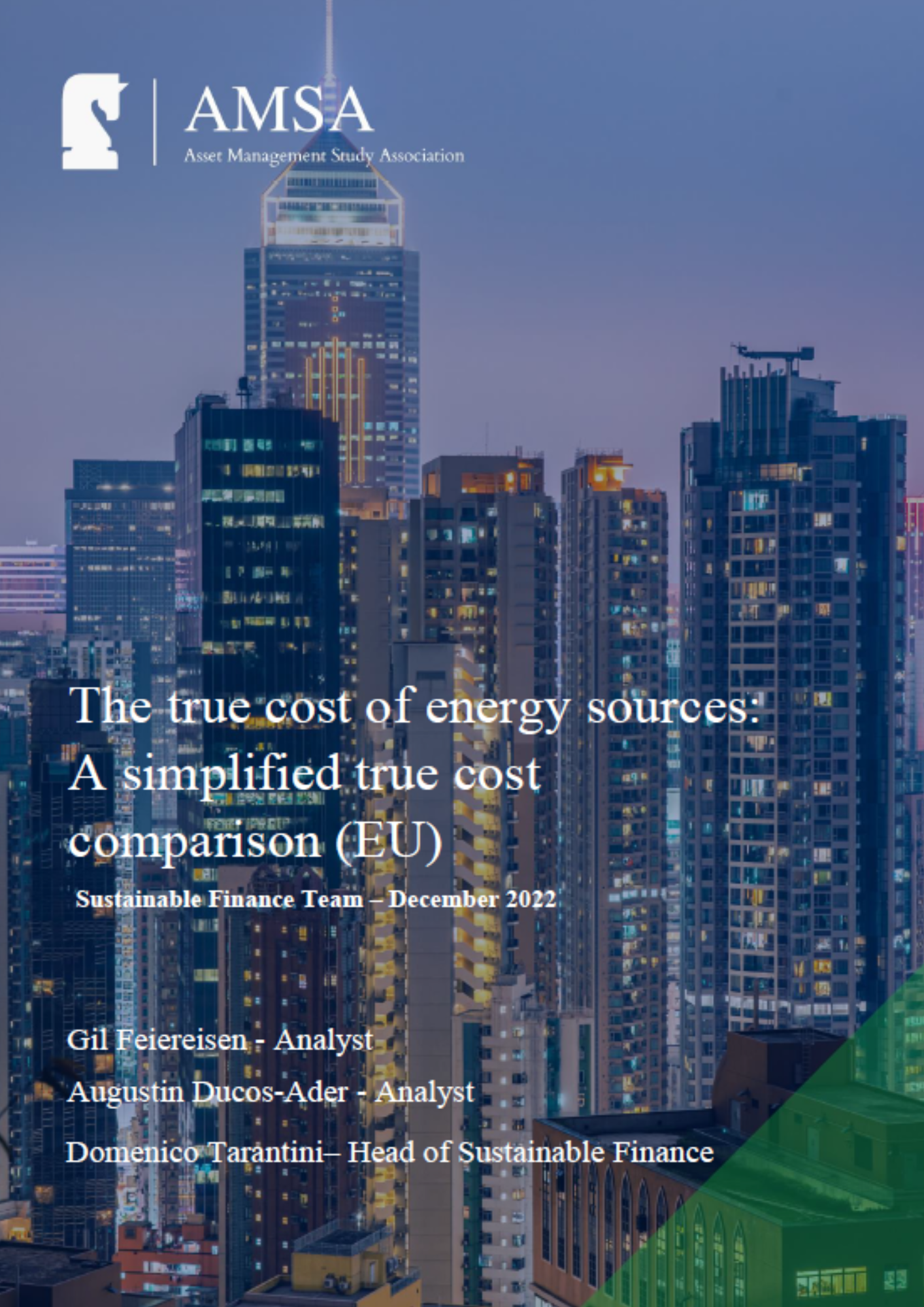 The true cost of energy sources: A simplified true cost comparison (EU)