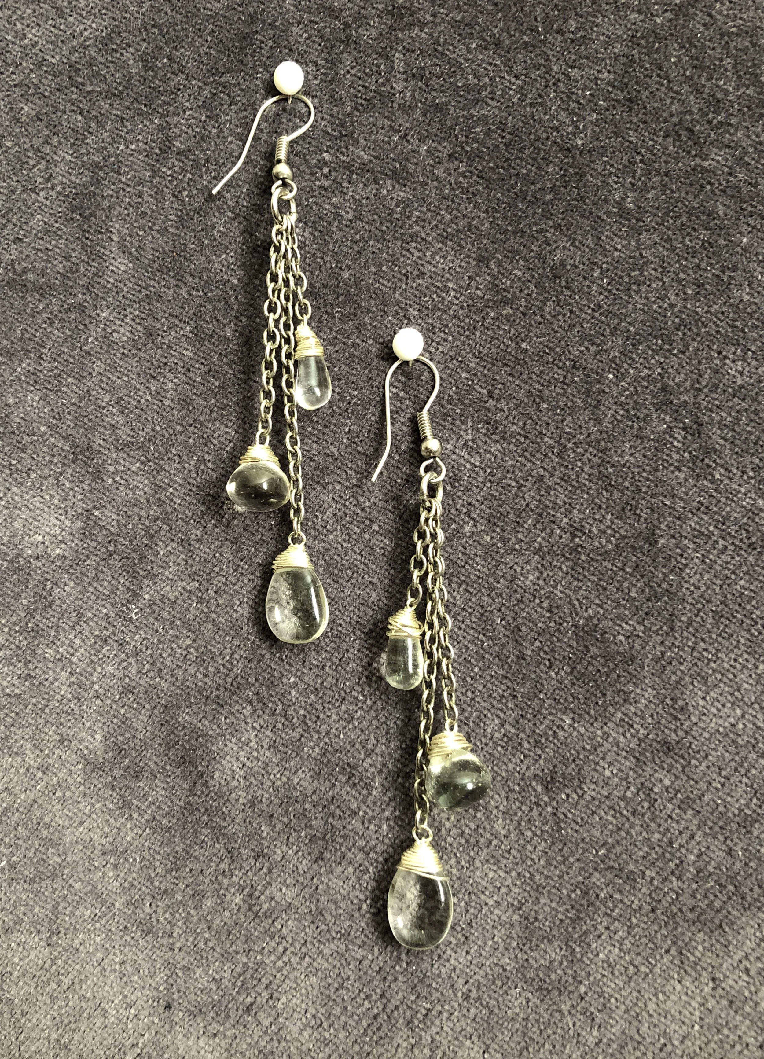Prasiolite earrings (long)