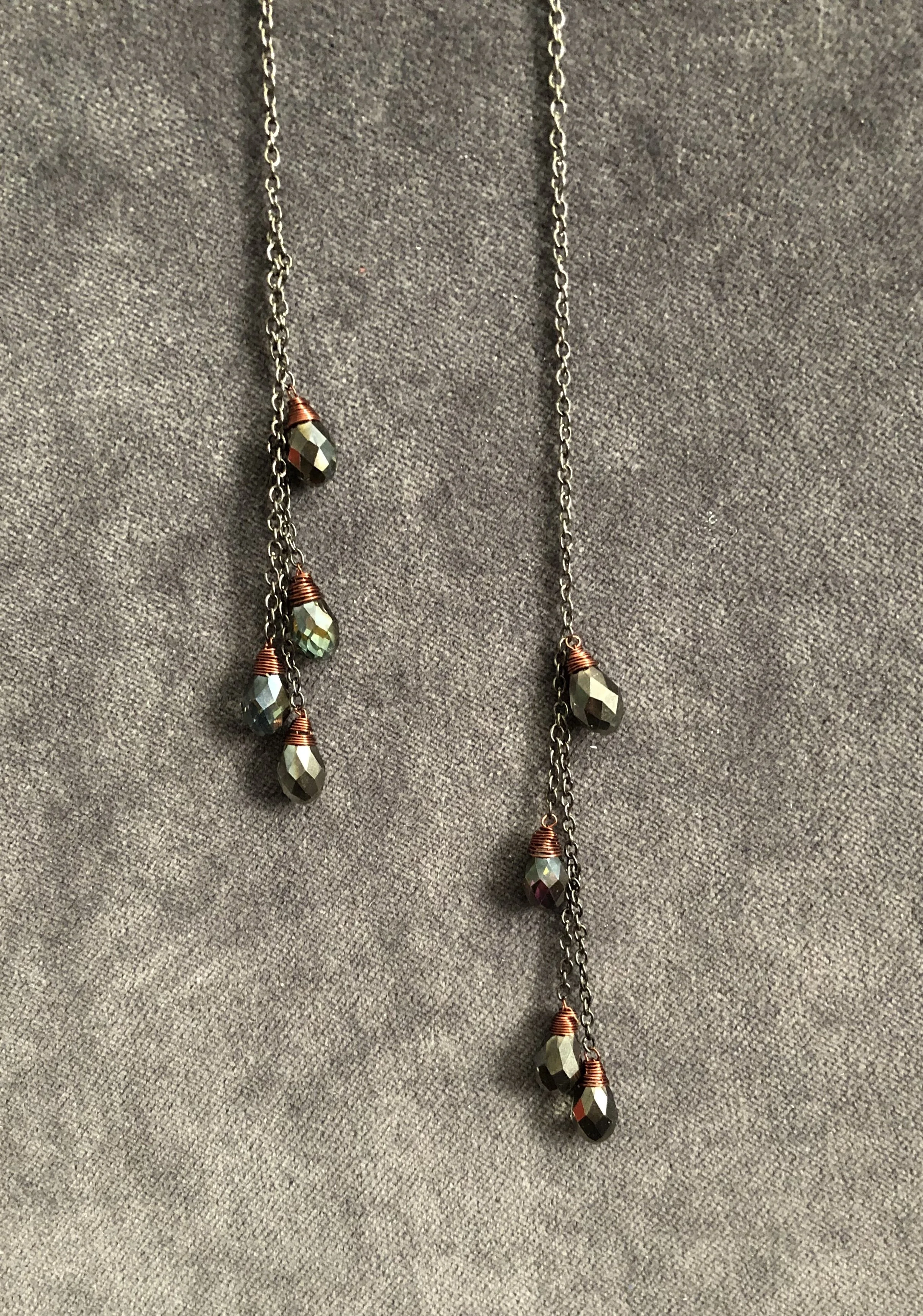 Bronze glass briolette necklace