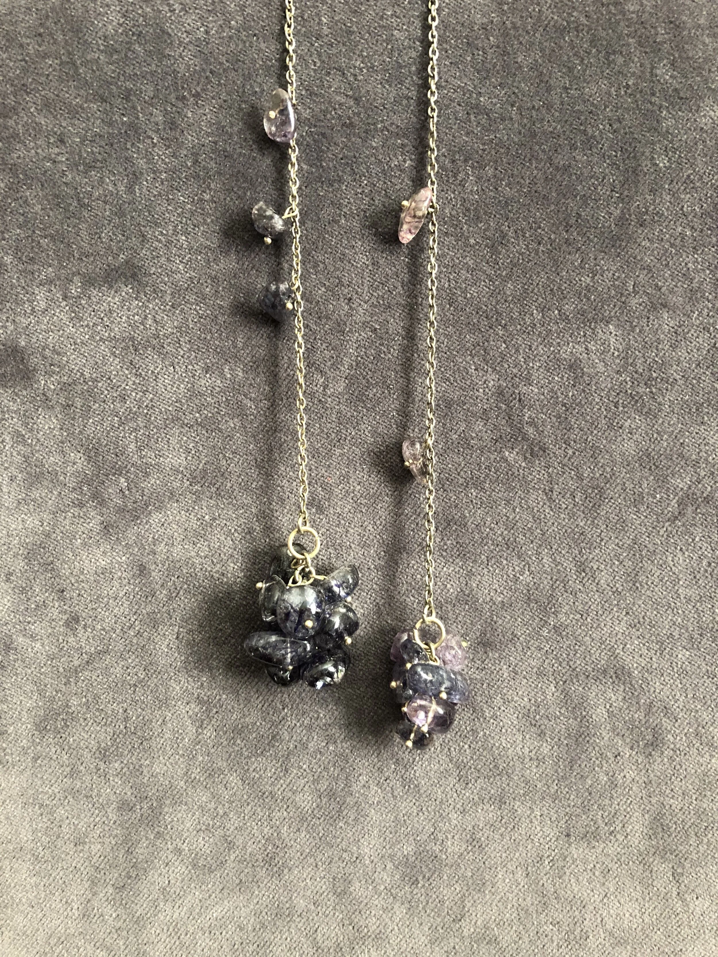 Ombre blueberry quartz necklace