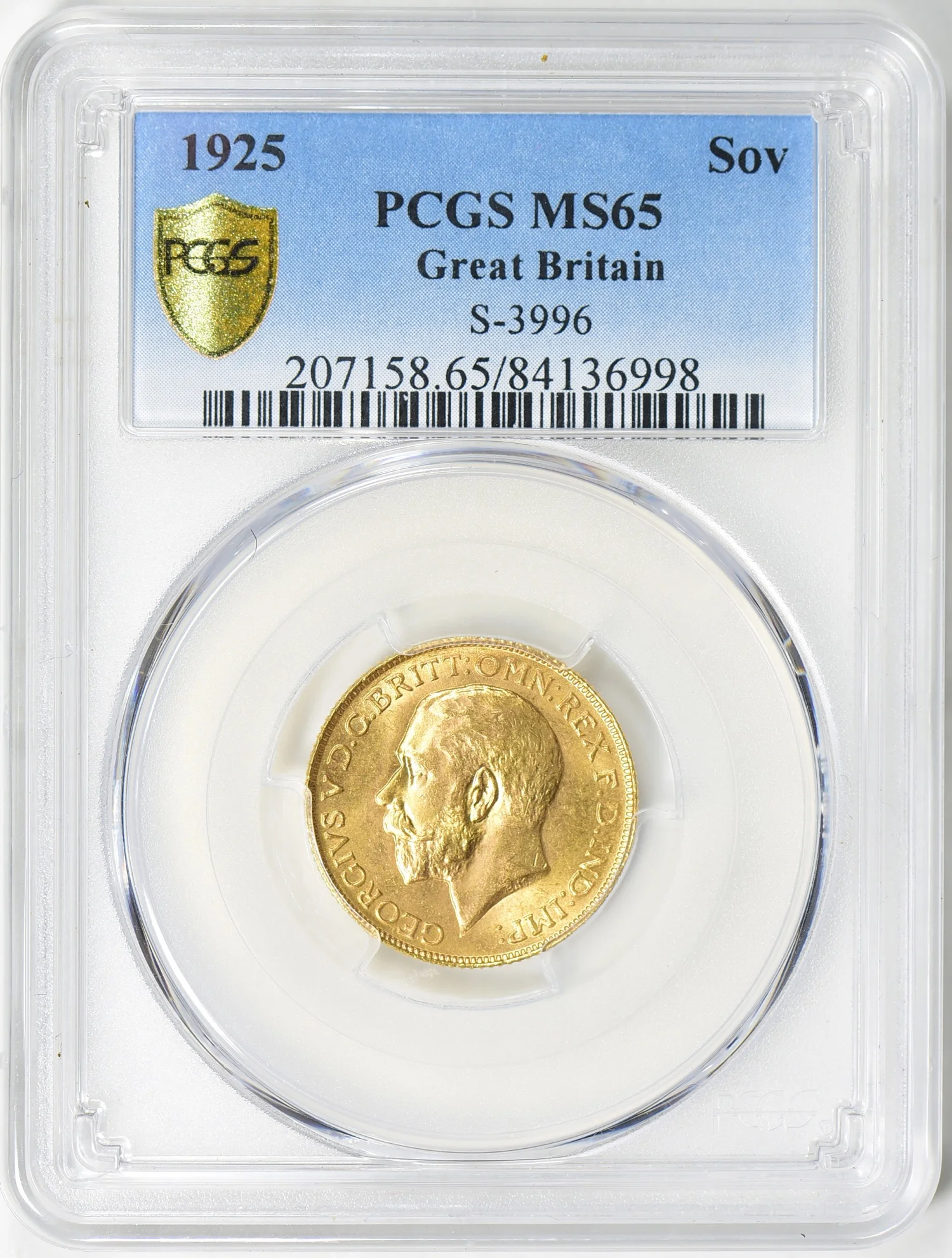 1925 George V Sovereign 84136998 Obverse MS65.jpg