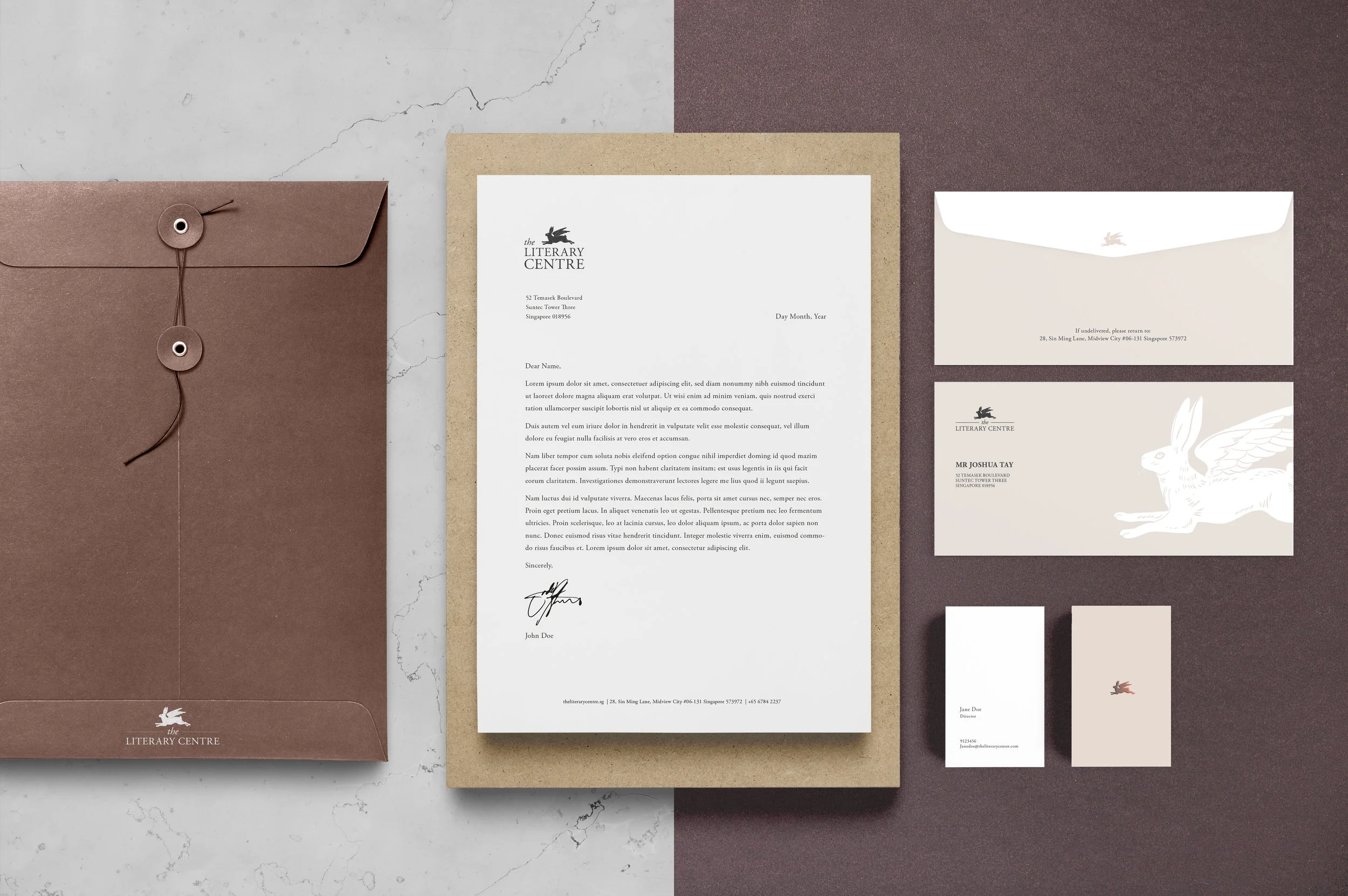 Brown Palette: Nude browns, white and grey Embossed card with rose gold foiling