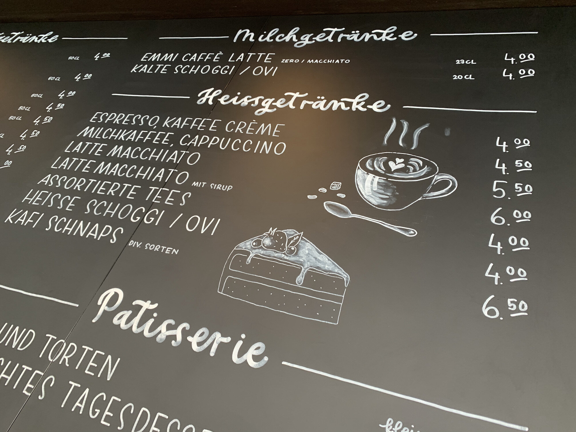 Beschriftung Menütafel Restaurant