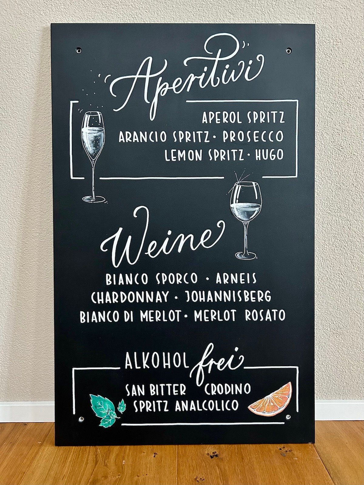Kreidetafel Apero