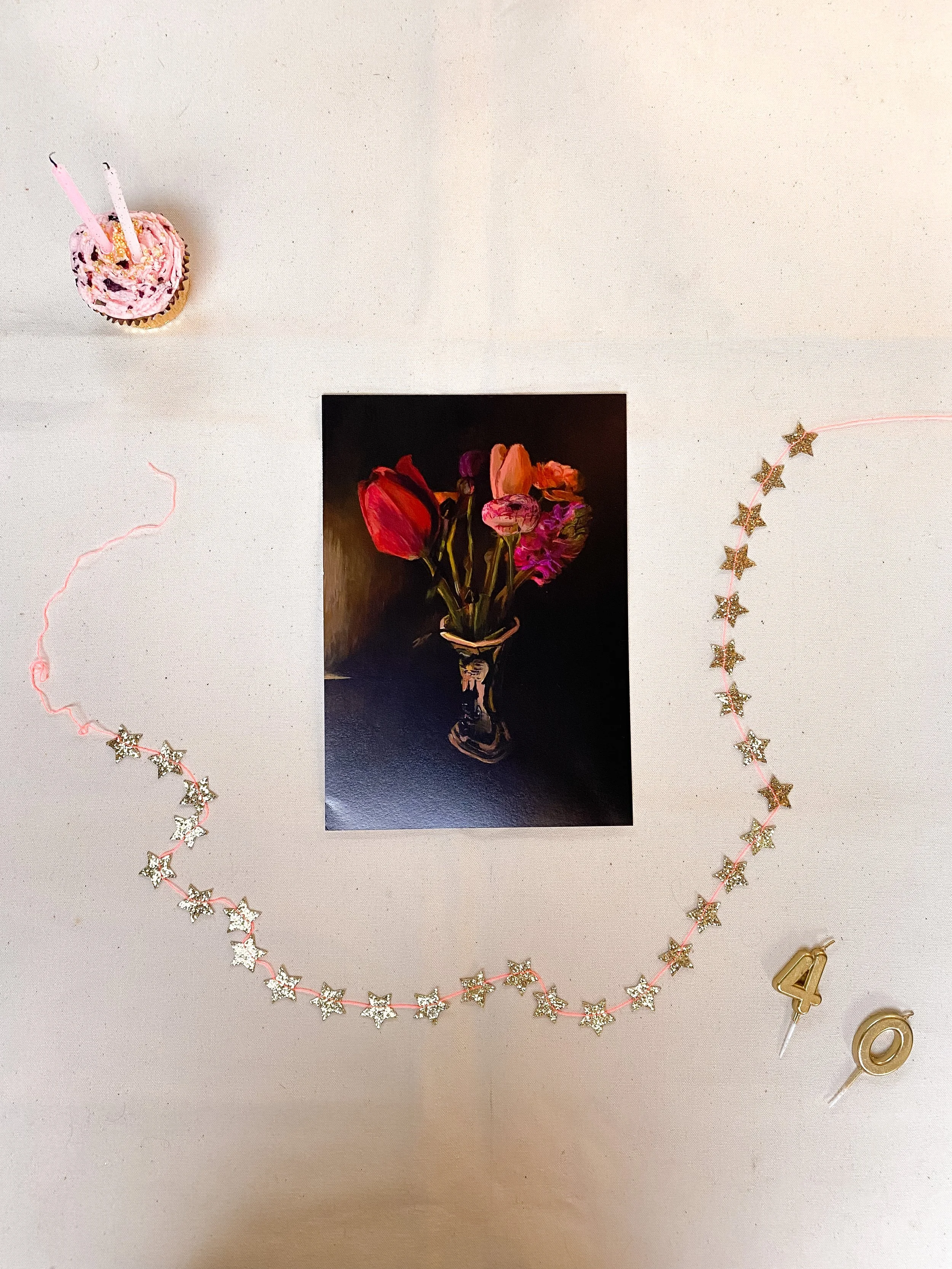 Tulips and ranunculus flower fine art giclée print for gallery wall.