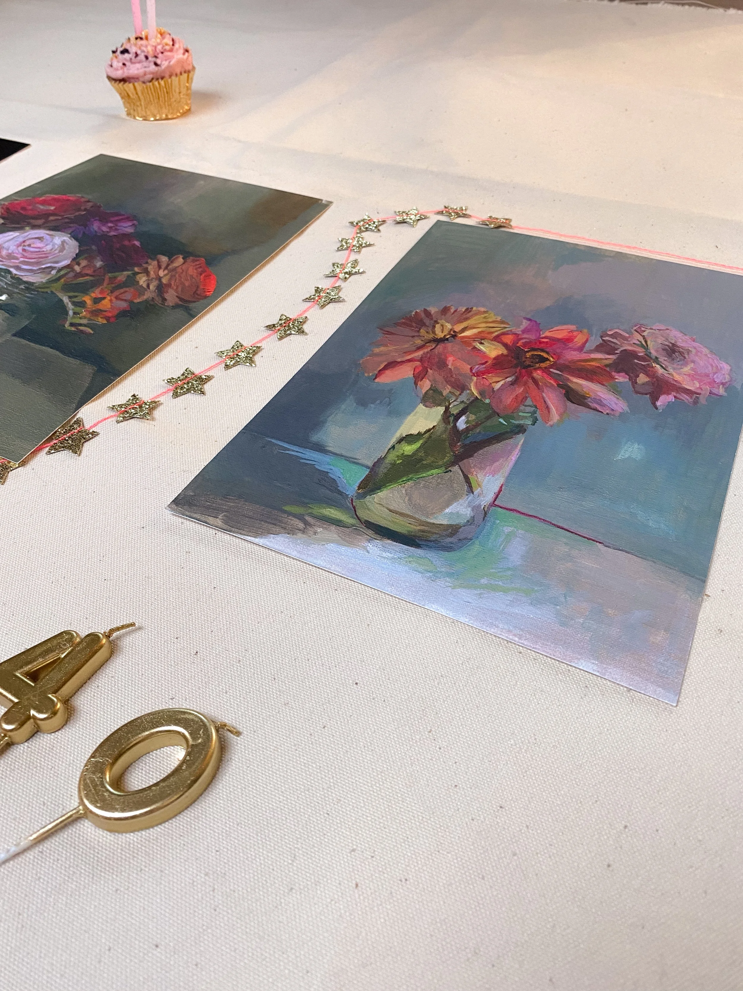 Dahlias flower fine art giclée print for gallery wall.