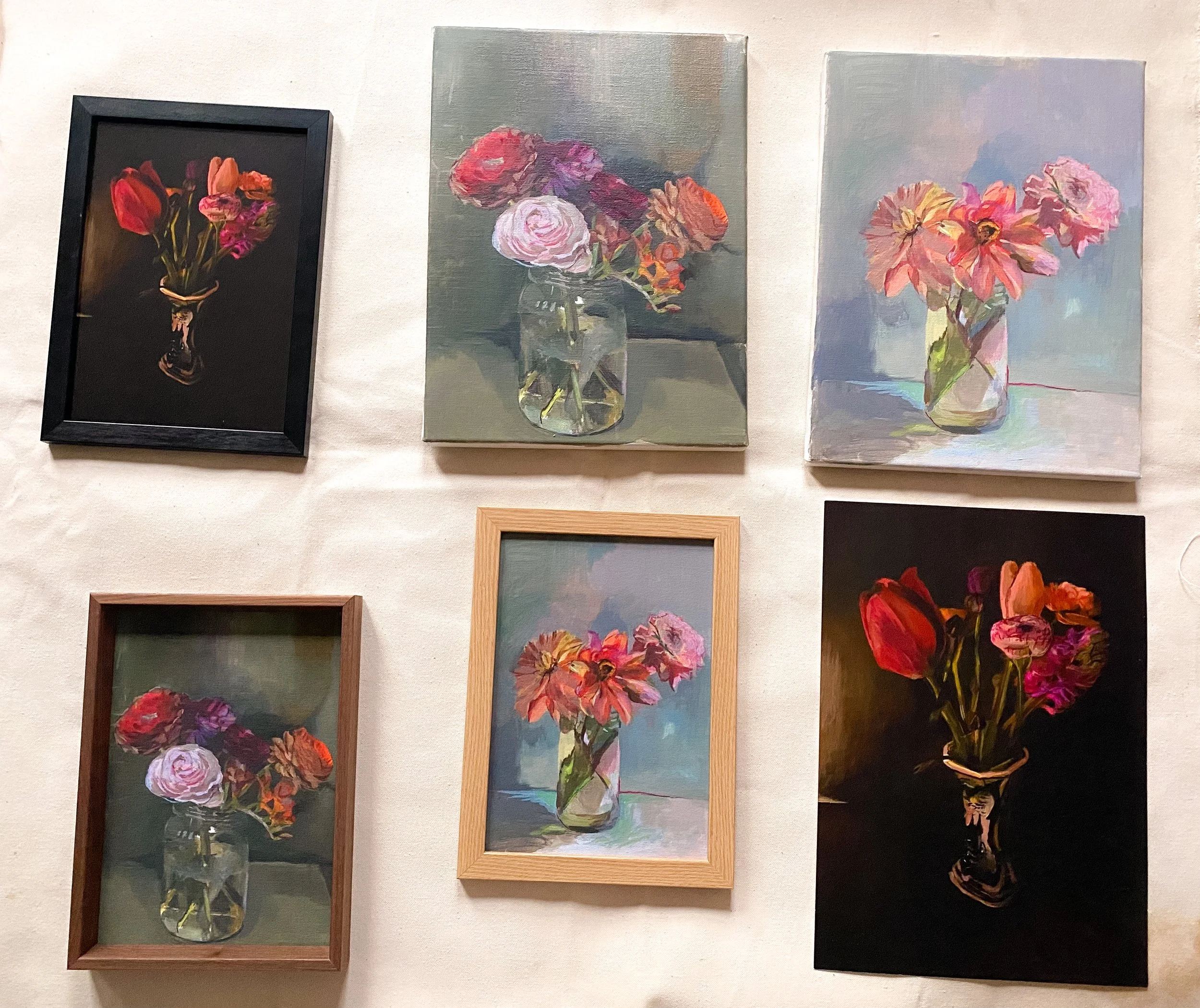Dahlias flower fine art giclée print for gallery wall.