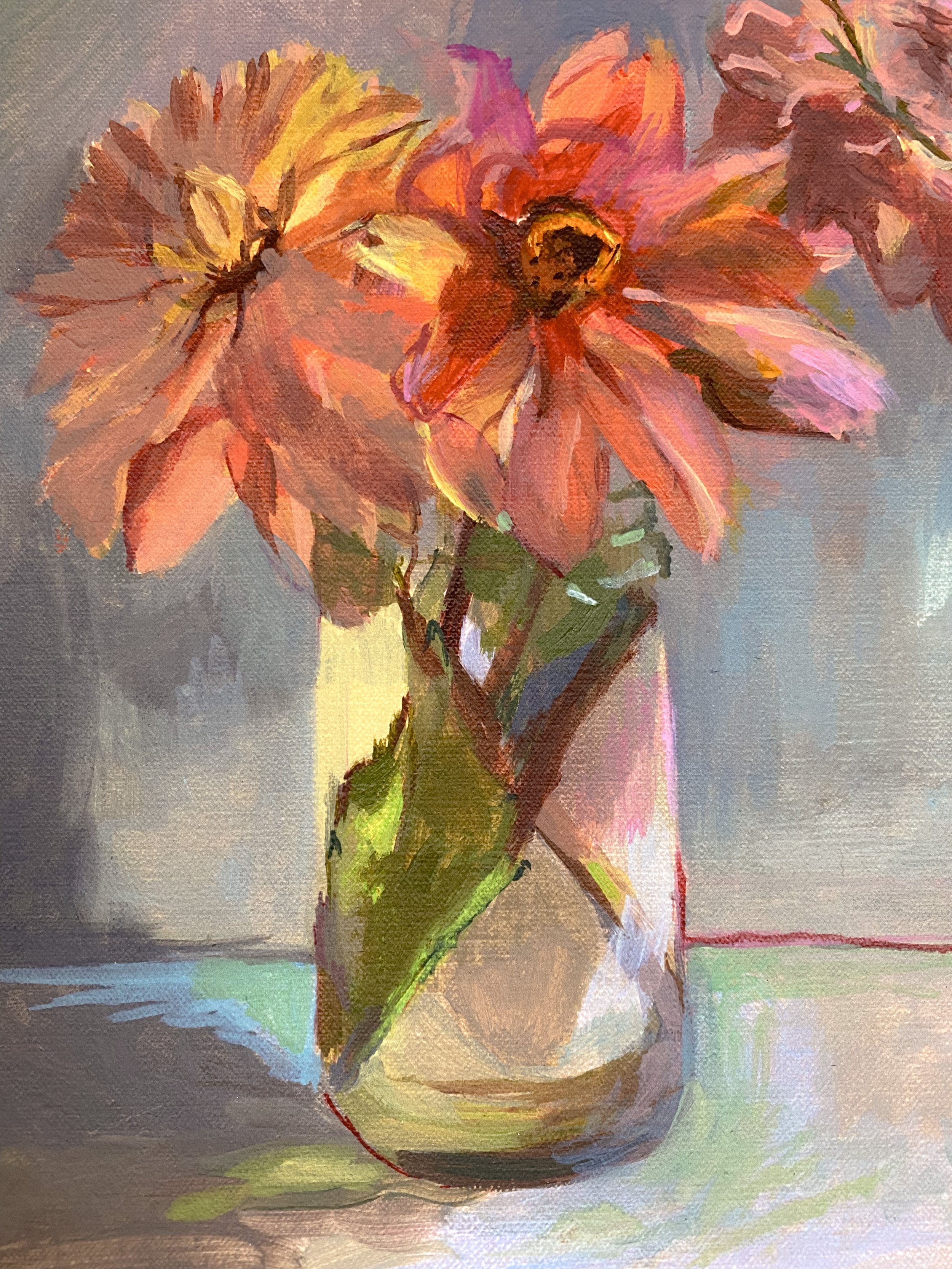 Dahlias flower fine art giclée print for gallery wall.