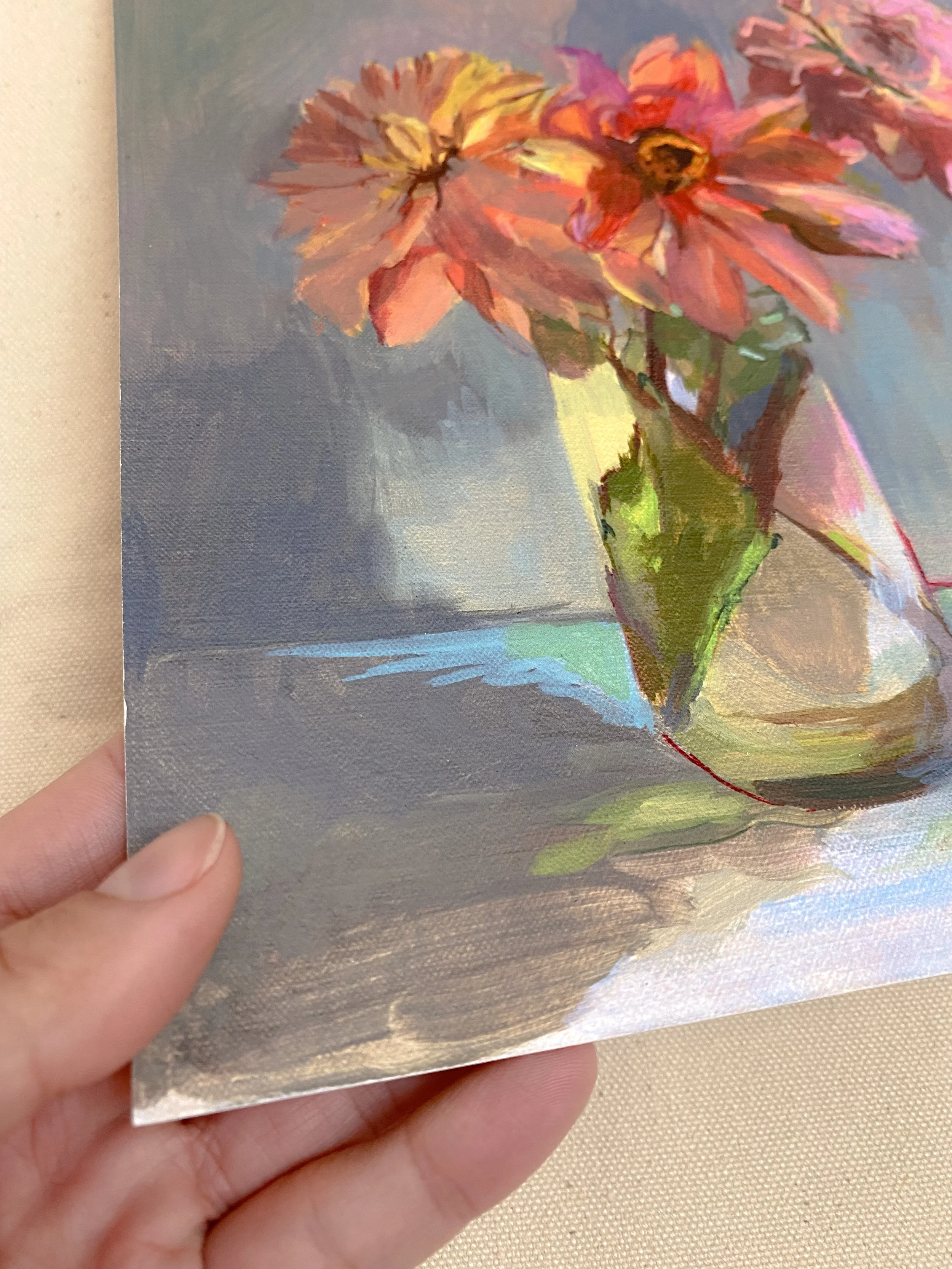 Dahlias flower fine art giclée print for gallery wall.