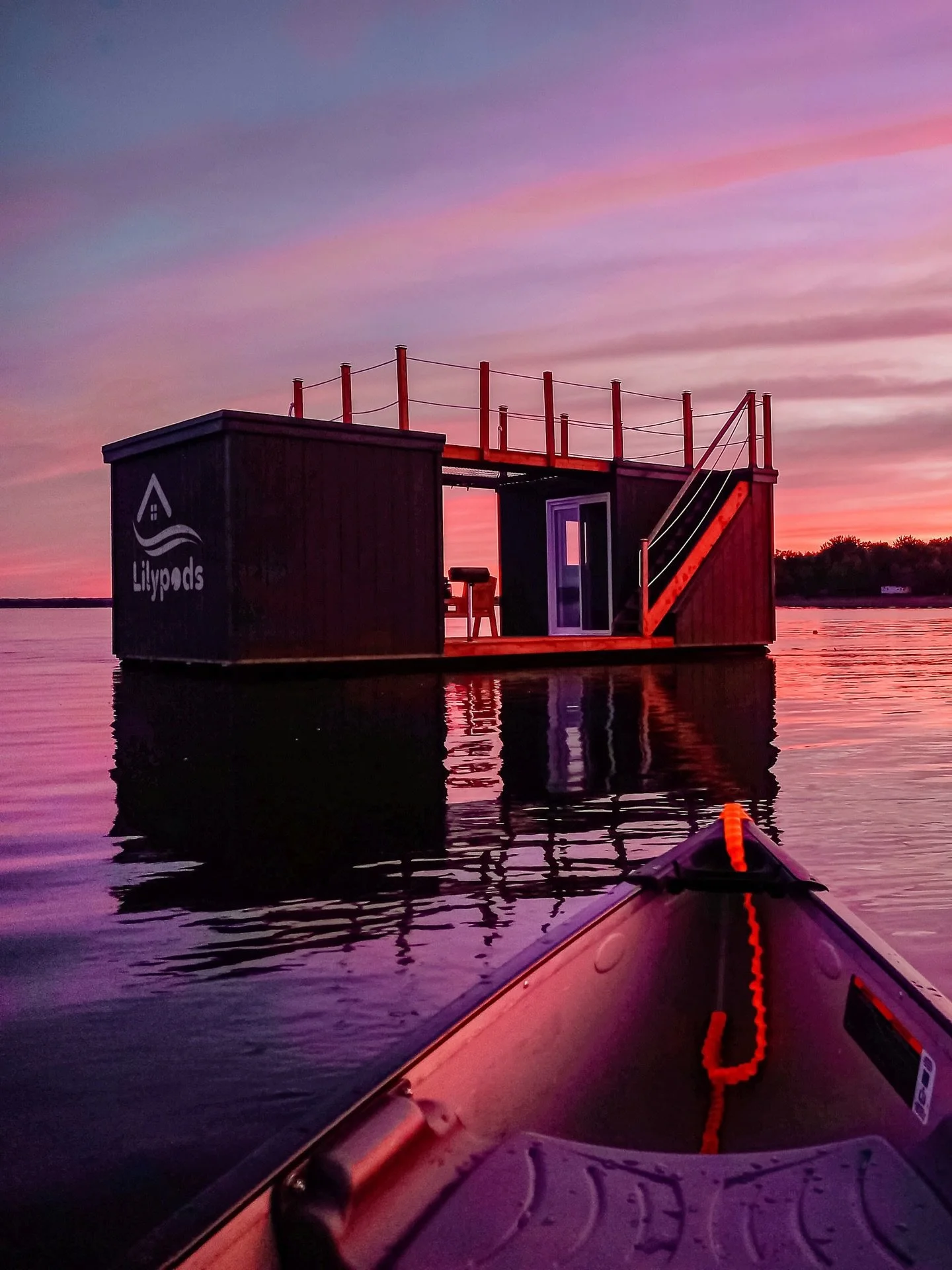Would you, could you&hellip; on a Lilypod?

Would you paddle out to where you&rsquo;ll stay?
Just 100 feet&hellip; then drift away?
Would you wake to water all around&hellip;
and fall asleep to the softest sound?

Set on beautiful Maquapit Lake, thes