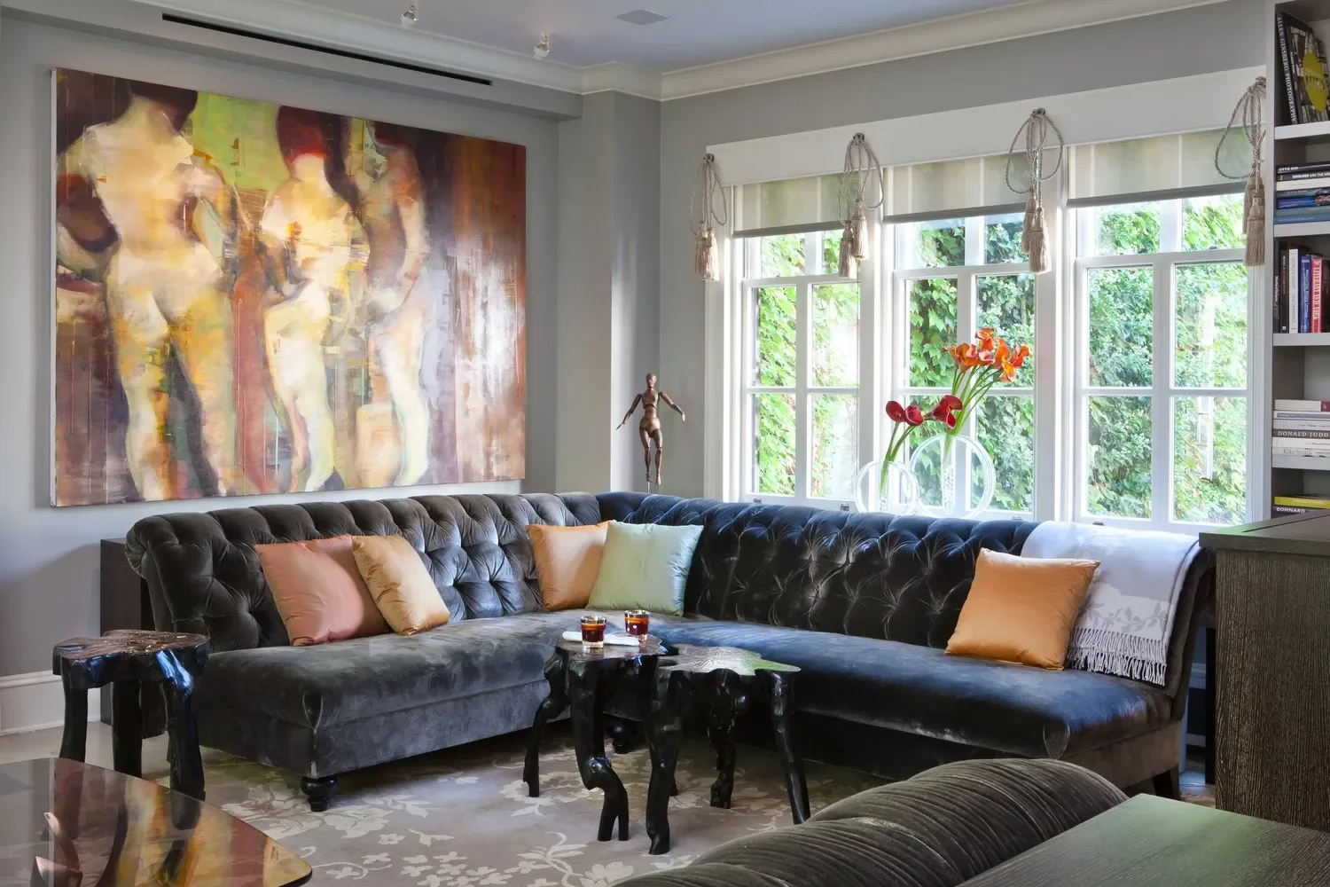 The large modernist interpretation of Raphael’s "Three Graces" was painted by our client.