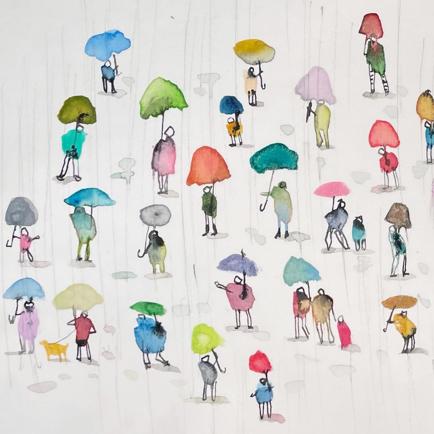 Today&rsquo;s post: rainy day people. The windy winter day has got me exploring interior spaces. 
#rainyday #unbrella #umbrellapeople #weather #rain #peopleintherain #raindays #peoplepattern #rainwear #raindrops