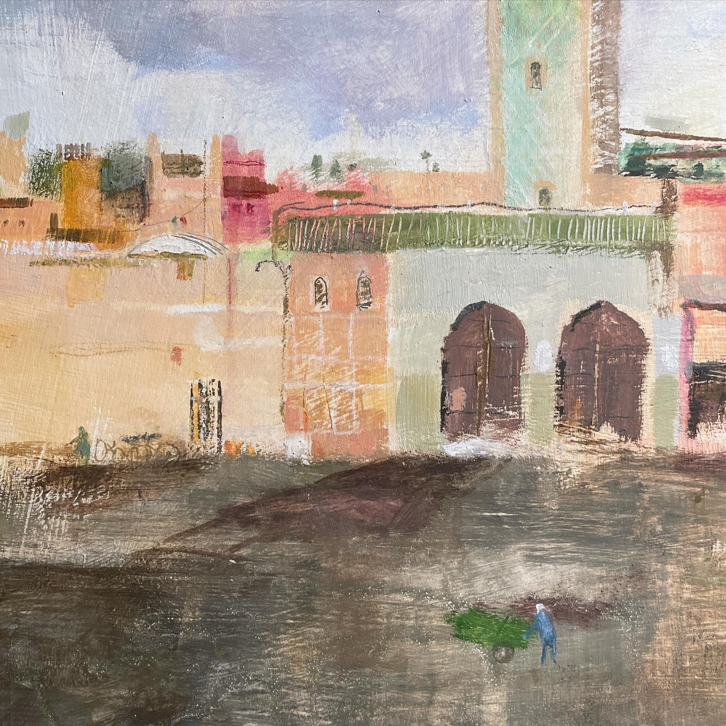 Today&rsquo;s post: detail from the in progress Marrakesh. Trying to work on bigger, more complex images has been a good challenge. Plugging a way and enjoying the attic studio. Feeling so grateful to have this new space. Gonna post some shots of it 